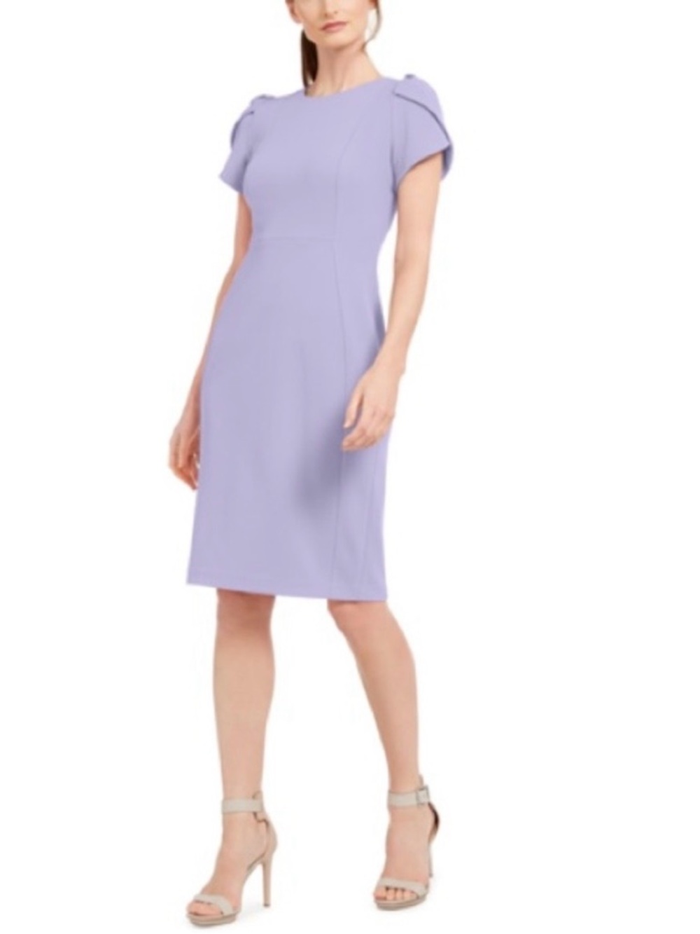 💜 NWT! Lavender CALVIN KLEIN Tulip Sleeve Sheath Dress - Size 12